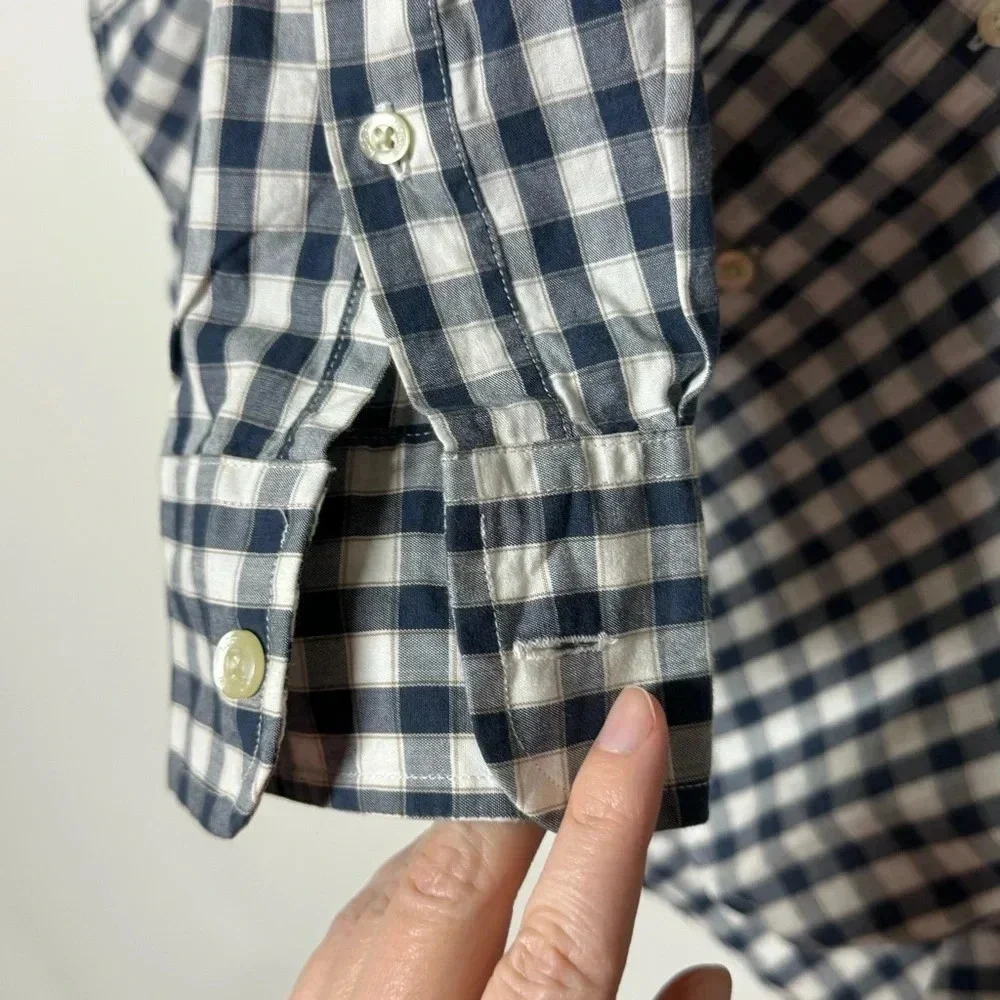 J. Crew Mens Plaid Check Slim Fit Button Front Shirt Size Small